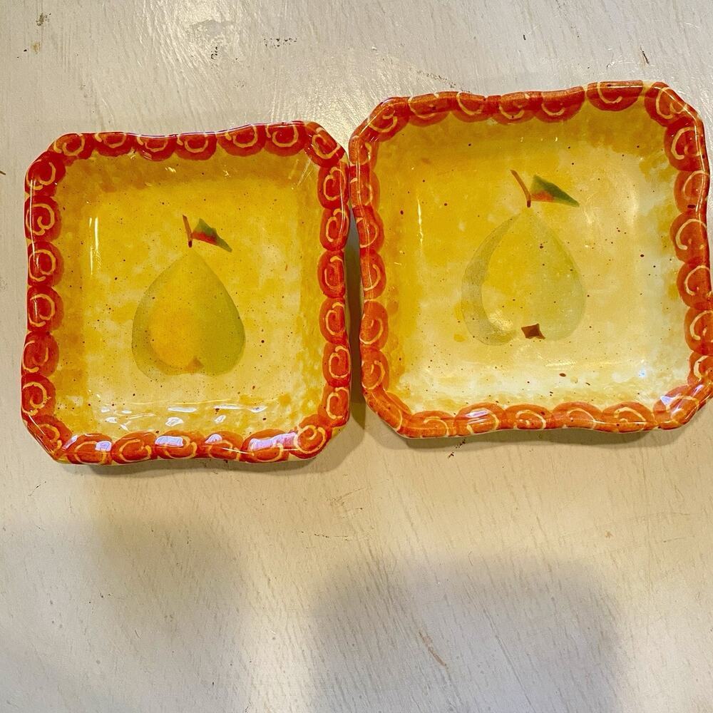Vintage 3 Inch Pear Bowls Set Of 2